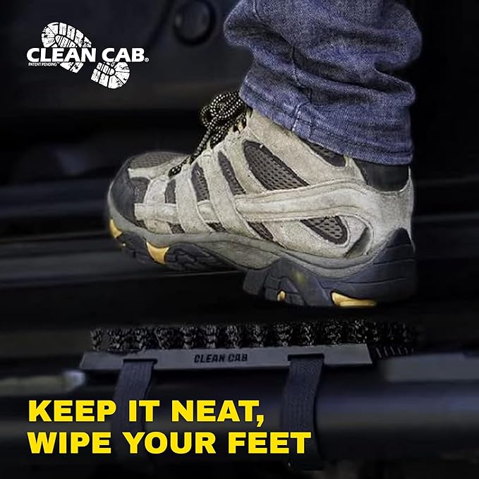 Universal Fit Truck Step Mounted Brush - Heavy Duty Boot Brush for Trucks, RVs, SUVs, and Semis - Easy Velcro Mounting - Perfect for Camping, Jobsite, and Home - Durable and Reliable