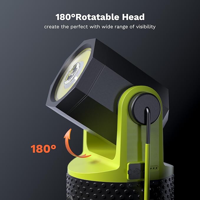 CLAKAP LED Camping Lantern, 3000Lumens Rechargeable 180°Rotatable Flashlight Lantern, Portable Camping Light with 4000mAh Phone Charger, IPX4 Waterproof Lanterns for Power Outages Hurricane