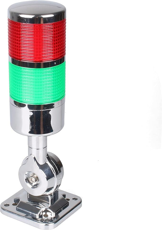 110V to 220V LED Stack Tower Lights, Industrial Warning Lights, Andon Lights, Column Signal Tower Indicator Lamp Beacon, Continuous/Flashing Light Switchable, 2 Layer (with Buzzer)