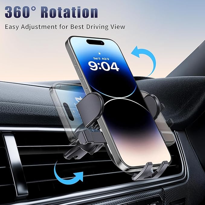Car Vent Phone Mount, Universal Cell Phone Holder for Car [Upgraded Vent Clip Never Fall Off] Hands Free Air Vent Phone Holders for Your Car,Phone Stand for iPhone and Other Smartphones