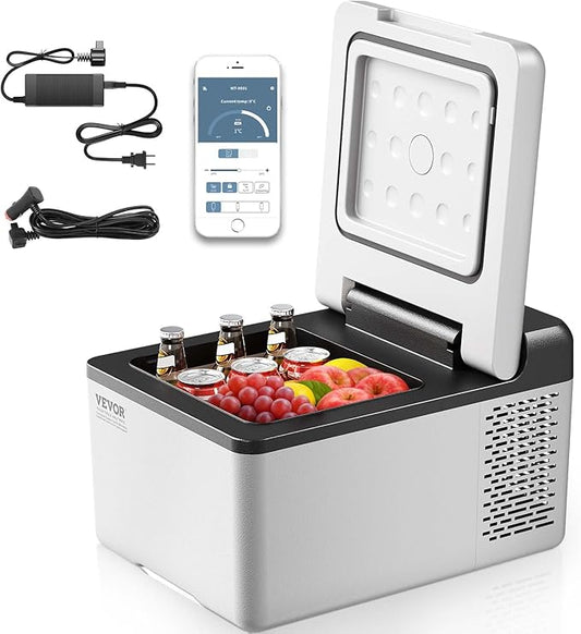 VEVOR 10 Quart 12 Volt Portable Mini Freezer Car Compressor Fridge Cooler