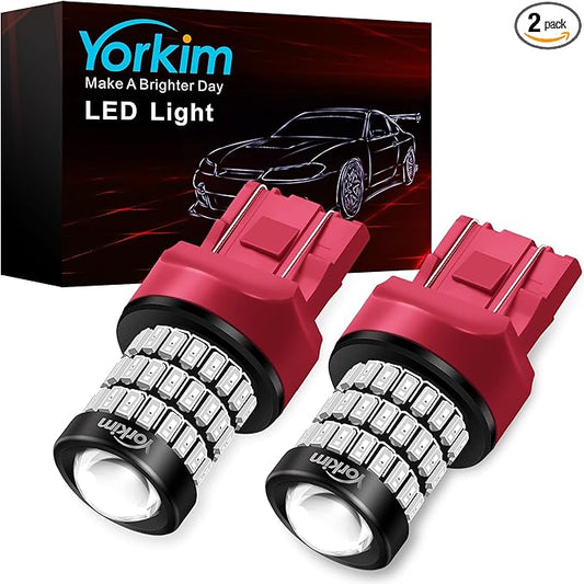 Yorkim Ultra Bright 7440 Led Bulb Red T20 7441 7443 7444 W21W Led Bulb for Backup Reverse Light, Break Light, Tail Light, Turn Signal Light Pack of 2 - Red