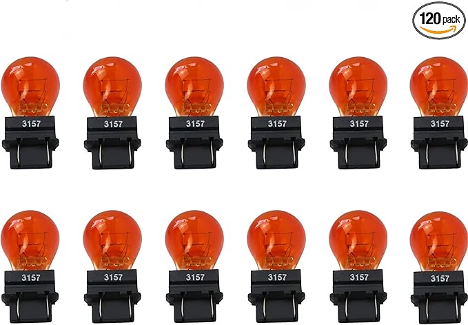 12 Pack 3157NA 3157A 3157 Amber Bulb, Parking/Side Maker/Turn Signal Auto Light Bulbs 3057A 3457NA 3757NA 4157NA 4057NA 12v 27/7w
