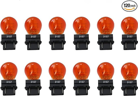 12 Pack 3157NA 3157A 3157 Amber Bulb, Parking/Side Maker/Turn Signal Auto Light Bulbs 3057A 3457NA 3757NA 4157NA 4057NA 12v 27/7w