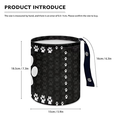 Cute Dog Paw Print Car Trash Can, 3L, 1 Count - Multi-Purpose, Waterproof, Leak-Resistant, Easy to Clean, Car Interior Decoration
