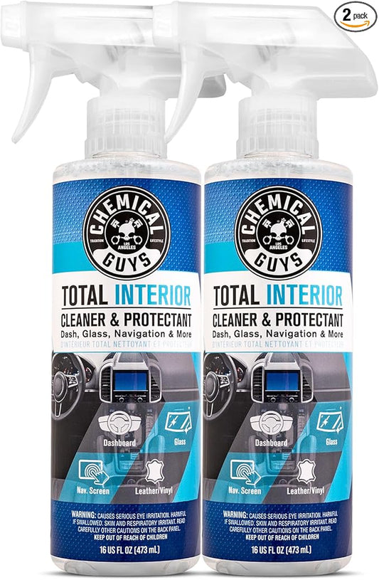 Chemical Guys Total Interior Cleaner and Protectant, Safe for Cars, Trucks, SUVs, Jeeps, Motorcycles, RVs & More, 16 fl oz, (2 Pack) SPI2201602