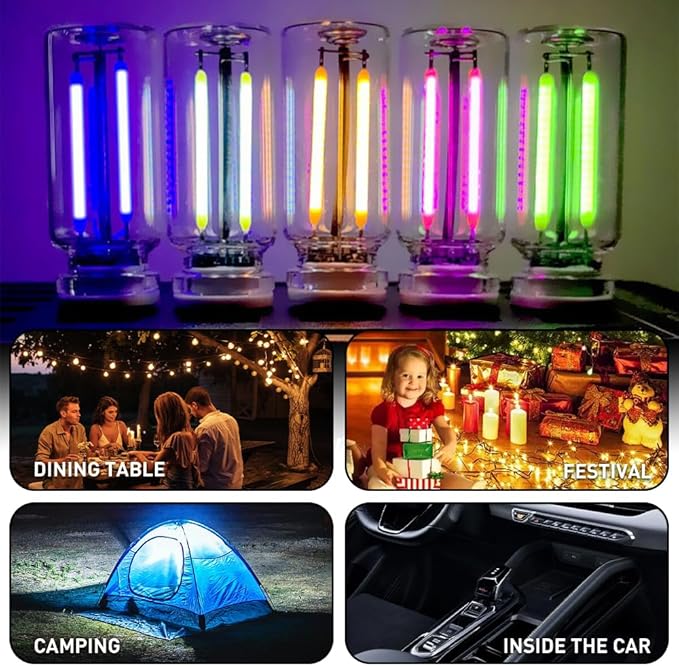 2Pcs Car USB Night Light, Touch Adjustment LED Ambient Lighting Plug in USB Automotive Night Lamps, Mini LED Bulb for Car, Camping, Holiday, Decoration, Bedroom, Party(Purple)