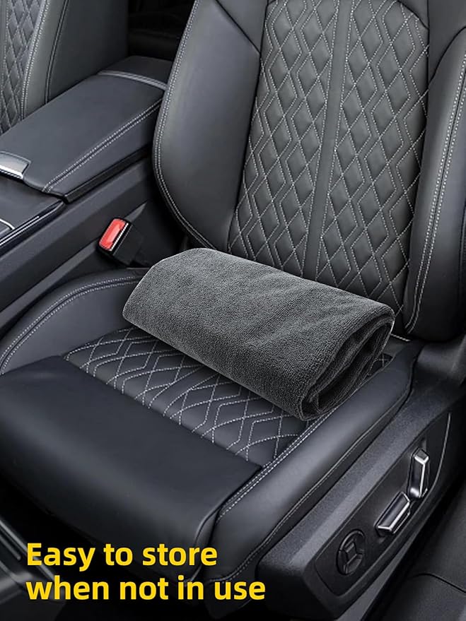 ZIMABLUE Terry Cloth seat Cover Universal Waterproof Car Sport Towel Seat Cushion Non-Slip Sweat-Absorbent Towel Cloth Suitable for All Seasons Waterproof Beach Seat Cover Washable-Grey