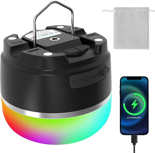 LED Camping Lantern, 8000mAh Rechargeable Camping Lights with 12 Light Modes, LED Lanterns for Power Outages, Auto-Memory, Magnetic Base, Portable Tent Light for Hurricane, Emergency, Home, Hiking