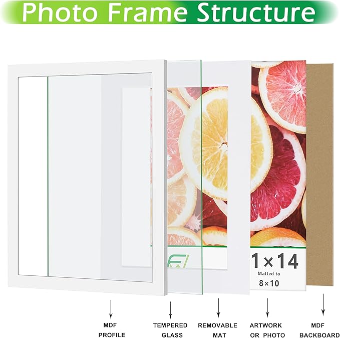 FrameWorks 2-Pack, 8x10 Matted to 5x7 Picture Frame, White – Classic Wooden Photo Frame with Tempered Glass, Modern Matte Finish for Prints, Posters, Certificates & Wall Decor – Gallery-Ready