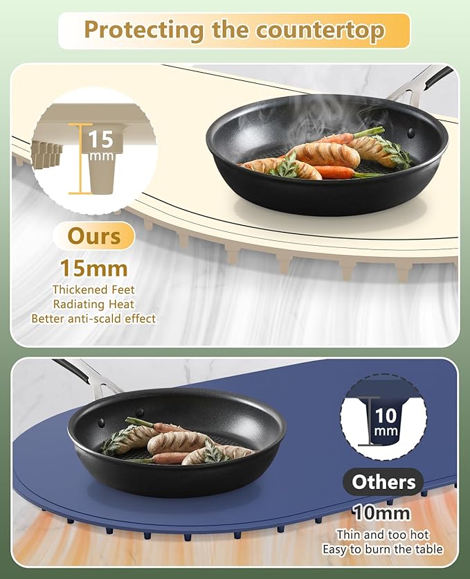 Warming Mat for Food Extra Large,Temperature Adjustable Food Warmers for Parties Buffet with Timer,Silicone Food warming trays with Heat Proof Base,Roll Up Food Heating Mat for Home & Travel(Beige)
