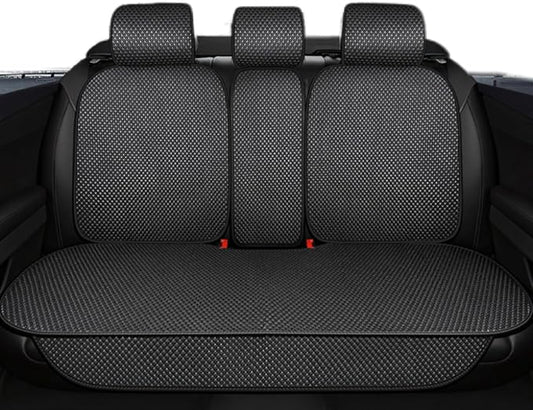 Auto Newer Luxury Breathable Rear Bench Car Seat Cover Fit Four Seasons, Back Seat Protector，Universal Rear of Car Seat Cushions,Universal Fit for 95% Cars,SUV,Pickup,Van（Rear Seat,Black