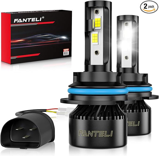 9004 LED Bulbs, 34000LM 800% Brighter, Backup HB1 Bulb Interior Light, Plug & Play 6000K Cool White, IP68 Waterproof Replacement, Pack of 2, License Plate Lights