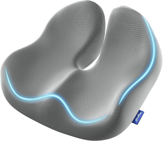 ZIKEE Pioneering Seat Cushion for Pressure Relief, Ergonomic Office Chair Cushion for Sciatica, Back, Hemorrhoids & Tailbone Pain Relief, High-Density Memory Foam Car Seat Cushion with Anti-Slip Base
