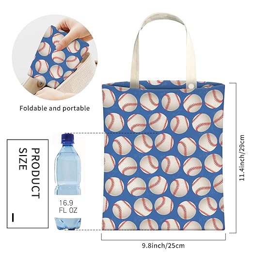 Cute Car Trash Can, Hanging Canvas Car Back Seat Organizer and Storage Bag, Funny Car Trash Bag For Travelling, Outdoor Cute Blue Baseball