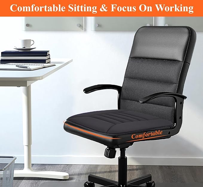 kingphenix Car Seat Cushion with 1.2inch Comfort Memory Foam, Seat Cushion for Car and Office Chair (Black)