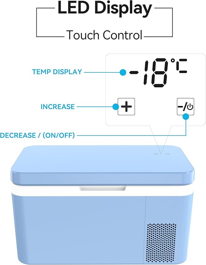 Dual Zone Car Fridge Portable 12 Volt Refrigerator 25 Quart 12V Freezer Compressor Cooler 12V/24V DC 110～240 Volt AC for Truck Van RV Camper SUV and Home Use -18℃~+15℃ (Single Control Function)