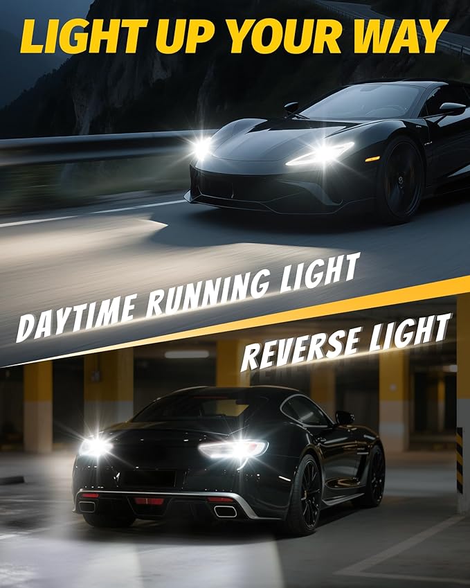 Yorkim 3157 LED Bulb White, 500% Super Bright, 3056 3156 3156A 3057 4057 3157 4157 T25 LED Bulbs for DRL, Reverse Light, Brake Light, Parking Lights with Constant Current Drive - Pack of 2