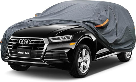 Premium Car Cover Custom Fit Audi Q5 (2008-2025), 16 Layers Heavy Duty Car Cover Waterproof All Weather with Zipper Door for Sun Rain Snow Dust Uv Protection