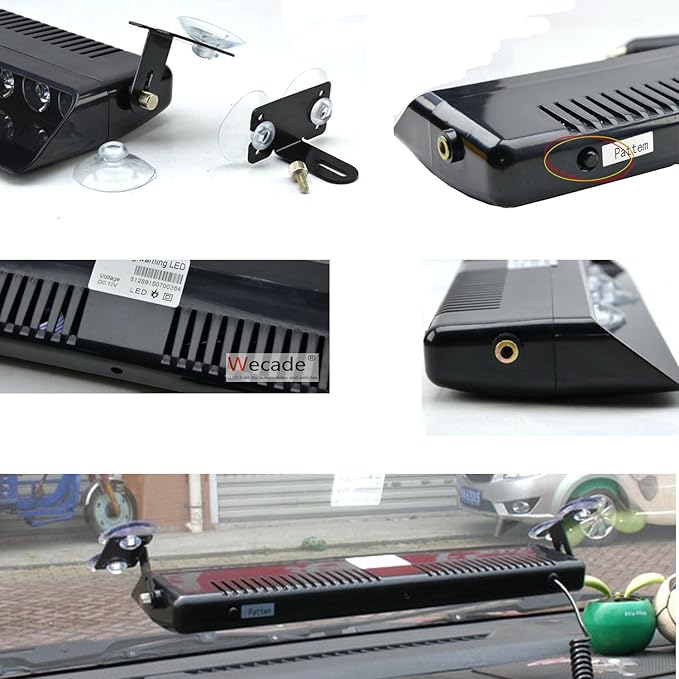 12w 12 Leds Car Truck Emergency Strobe Flash Light Windshield Warning Light (White)