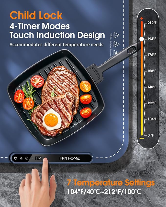 Warming Mat for Food, Electric Warming Tray with 7 Temperature Settings and 6 Hours Timer, Rapid Full Surface Heating, Rollable Portable Food Warmers for Parties, Buffet, Gatherings, Thawing