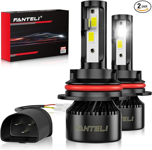 9007 LED Bulbs, 34000LM 800% Brighter, Backup HB5 Bulb, Plug & Play 6000K Cool White Interior Light, IP68 Waterproof Replacement, Pack of 2, License Plate Lights