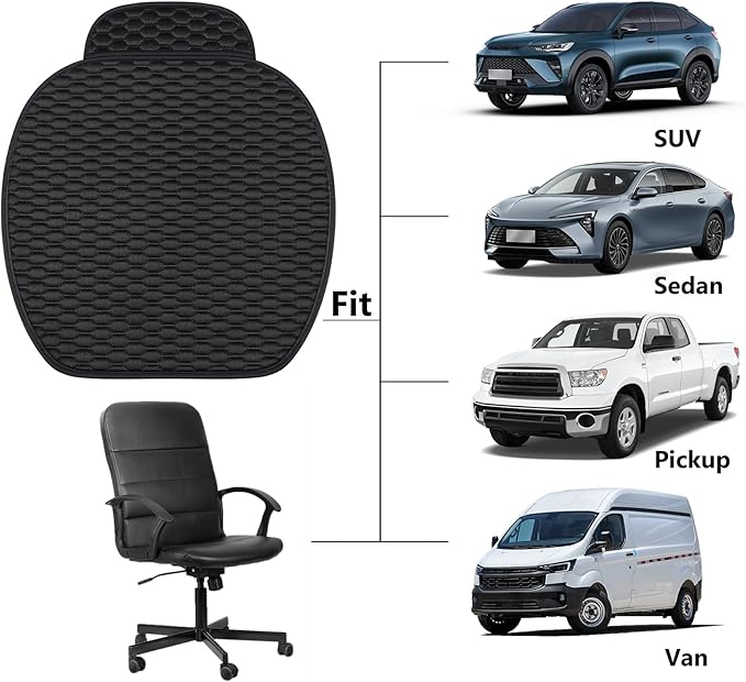 Car Seat Covers Cushion Pad,2PCS Front Bottom Seat Covers for Cars,Super Breathable,Storage Bags,Anti-Slip,Universal Automotive Seat Covers Fit for Most Sedans SUV Pick-up(2Pcs Black)