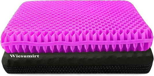 Plus Size Gel Seat Cushion for Long Sitting, Extra Large and Thick, Seat Cushion for Back, Hip, Sciatica, Tailbone Pain Relief, Used for Office, Wheelchair, Car, Truck, Recliner, Stadium.(Pink)