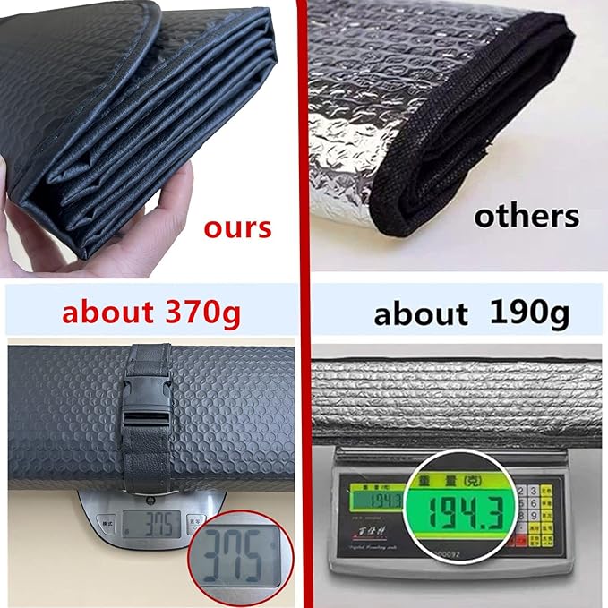 Car Sun[Shade], Sun Protector,Foldable Front Window Shade-Thicken 5-Layer Bubble for Auto Windshield UV Protection and Heat Reflector 58"x 27.5" (Black)
