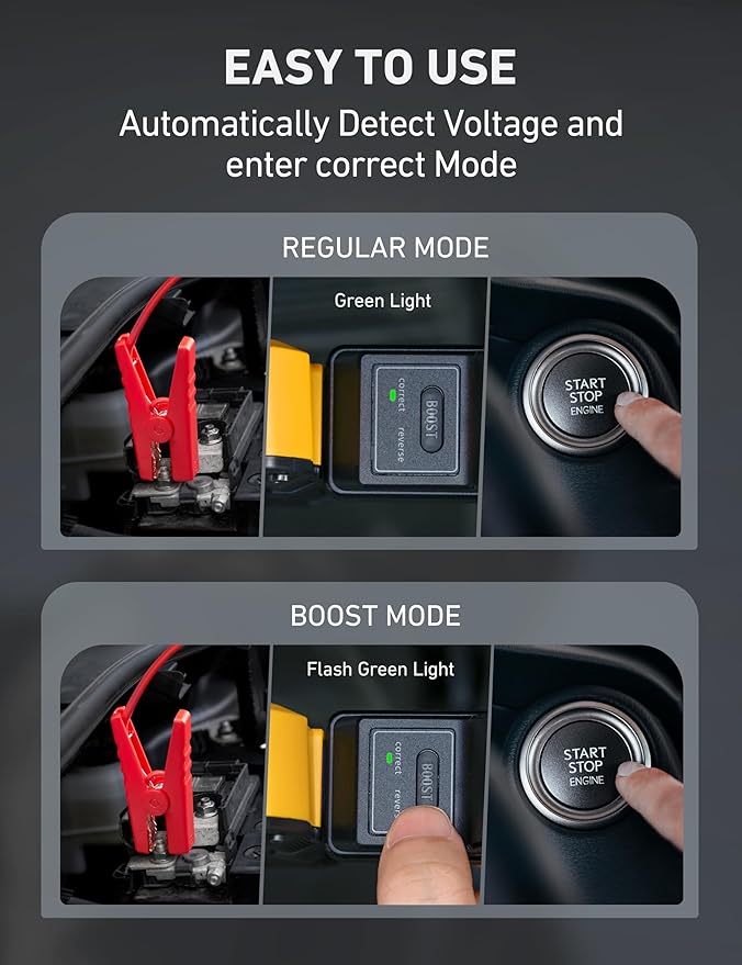 AstroAI S8 Car Battery Jump Starter, 1500A Peak Car Jumper Starter Battery Pack for Up to 6.0L Gas & 3.0L Diesel Engines, 12V Portable Jump Box with 3 Modes Flashlight and Jumper Cable(Yellow)