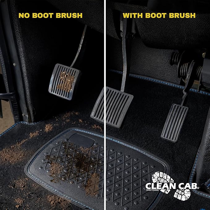 Universal Fit Truck Step Mounted Brush - Heavy Duty Boot Brush for Trucks, RVs, SUVs, and Semis - Easy Velcro Mounting - Perfect for Camping, Jobsite, and Home - Durable and Reliable