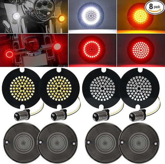 1157 LED Turn Signals 3 1/4", Front Rear Combo Set Flat Housing Led Light Fit for Harley Davidson Electra Glide Road King Softail Tour Glide Ultra Limited 1986-2025