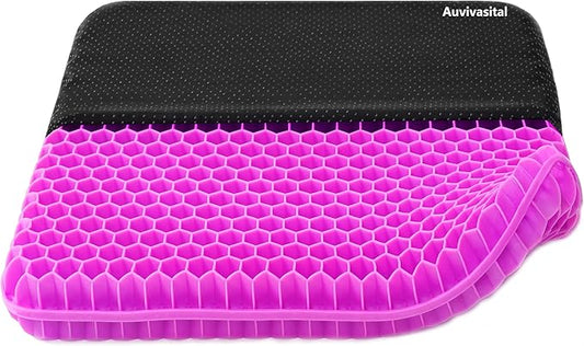 Plus Size Gel Seat Cushion, Extra Large and Thick, Seat Cushion for Buttocks, Back, Sciatica, Tailbone Pain Relief, Used for The Office, Wheelchair, Car, Recliner, Truck, Medical, Stadium.(Rose red)