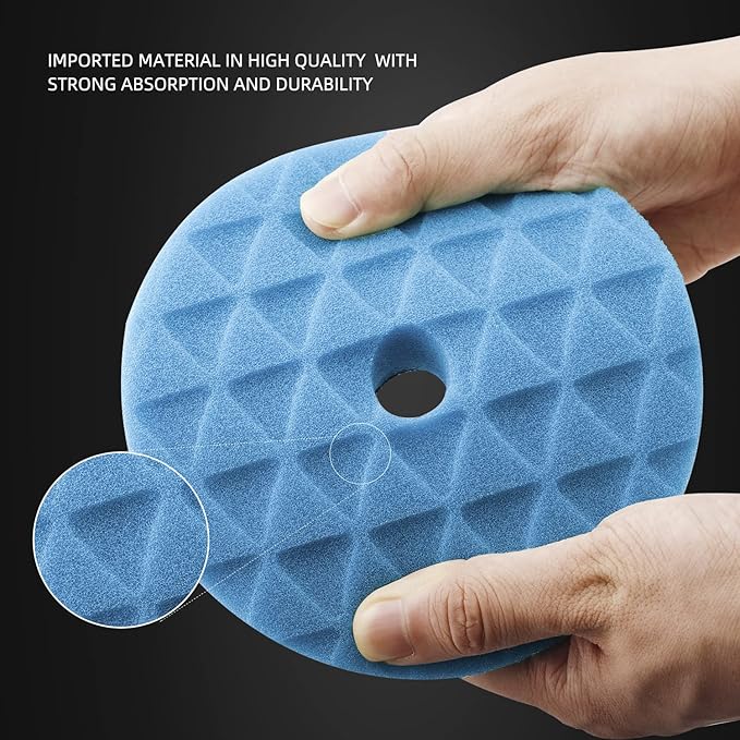 Polishing Pads, 5Pc 5 Inch 125mm Orbital Buffer Polisher Pads and 1Pc Microfiber Buffing Pads, Foam Polish Pad for Compounding, Polishing and Waxing, for 5''/125mm Backing Plate Car Polisher -TPP5MIX
