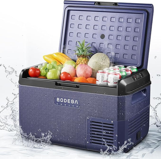 BODEGACOOLER 12 volt Car Refrigerator - Portable Freezer IPX4 Waterproof Car Fridge 42QT Electric Cooler Ultra-Quiet for Truck Van Camping Travel 12/24V DC 110~240 Volt AC,-4℉~68℉