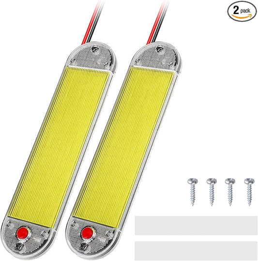 Linkstyle 2PCS 12V LED Interior Light Bar, 12V LED Light Strip with Switch, 108 COB 14W Lamp Beads for Car Truck RV Boat Cabinet Interior Lighting