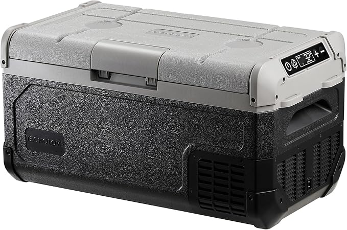 12V Car Refrigerator,32QT Portable Fridge Freezer with Blow Expansion Evaporator,-4℉~68℉ 12/24V DC & 120-240V AC Freezer Cooler for Truck RV SUV Camping Travel，Reversible Door