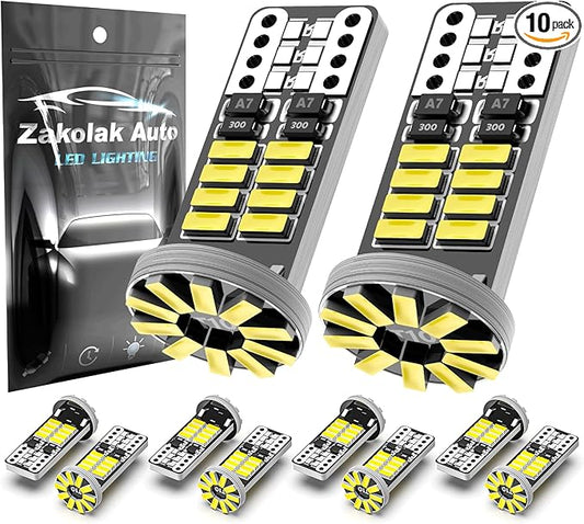 10Pcs 194 T10 168 W5W 2825 LED Bulb, Super Bright LED Car Interior Dome Map Camper RV License Plate Light Bulbs, Upgraded 25-SMD 3014 Chipsets 12V 400LM 6500K Xenon White