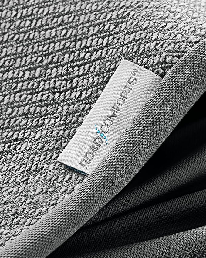 Road Comforts Full Set Car Seat Covers Front Rear Seat Cover Low Back, Flax Seat Protector, Airbag Compatible, Universal Fits for Most Cars, Truck, SUV, Vans Gray