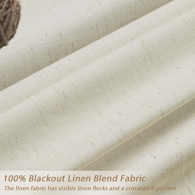 UHITECH Natural Beige Blackout Curtains 102 Inches Long 2 Panels Set Curtain for Bedroom 100% Black Out for Living Room Darkening Drapes Neutral Thermal Insulated