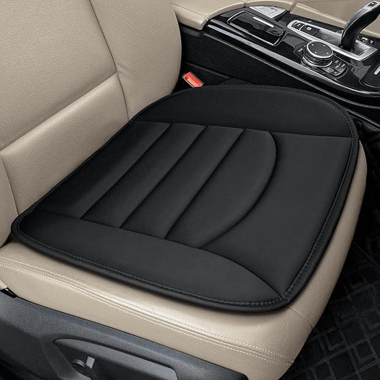 Memory Foam Car Seat Cushion with Breathable Fabric & Non-Slip Gel, Universal Fit for Car Truck Office Home 19.6x18x1.2 Black