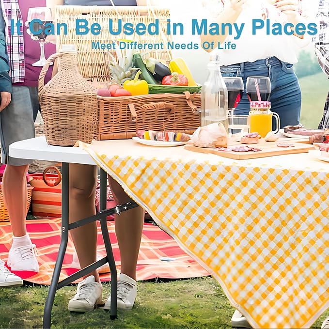 Bblife 6FT Folding Tables Heavy Duty Folding Table, Multi-Functional Fold up Table for Outdoor Camping Picnic Parties, Indoor Events White Training Table with 330lbs Static Weight Capacity
