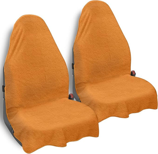 Car Seat Towel Cover, Universal Front Seat Protector for Cars, SUVs and Trucks, Sweat Towel Car Seat Cover for Gym, Yoga, Swimming, Pets and Family Travel, Golden Sunset, 2 Pack