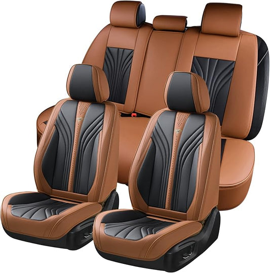 FLORICH Seat CoversFull Set, 5 Seats Universal Seat Covers for Cars, Nappa Leather Auto Seat Protectors, Front and Rear Seat Protector Car Seat Cushions Automotive Vehicle Cover for SUV Pick-up Truck