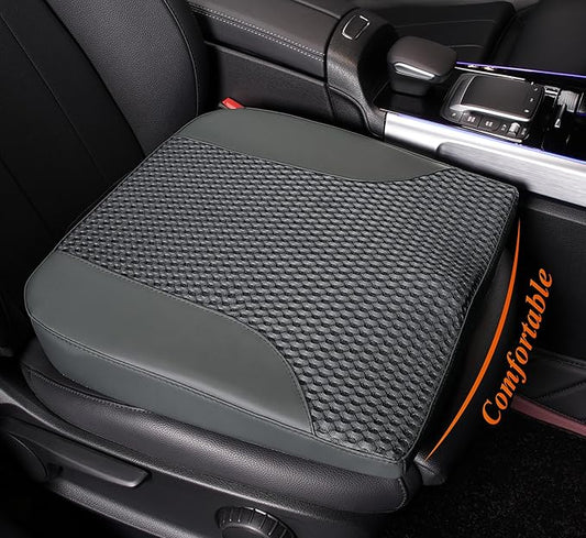 kingphenix Car Seat Cushion – Memory Foam Pad for Driving Comfort – Boosts Height and Relieves Coccyx & Lower Back Pain – Car, Truck, Office Chair (Dark Gray)