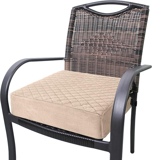 Booster Cushion for Adults - 18x18x5 Extra-Firm Seat Cushion for Home, Office, Wheelchair & Car - Washable Velvety Cover with Waterproof Layer & Non-Slip Base - Back Pain Relief - Beige