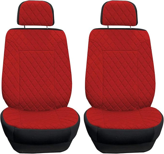 TLH Prestige 79 Diamond Stitch Red Neosupreme Car Seat Cushions, Two Pack Seat Covers for Cars Trucks SUV, Water Resistant Car Seat Cushion, Interior Accessories, Universal Fit Car Seat Protector