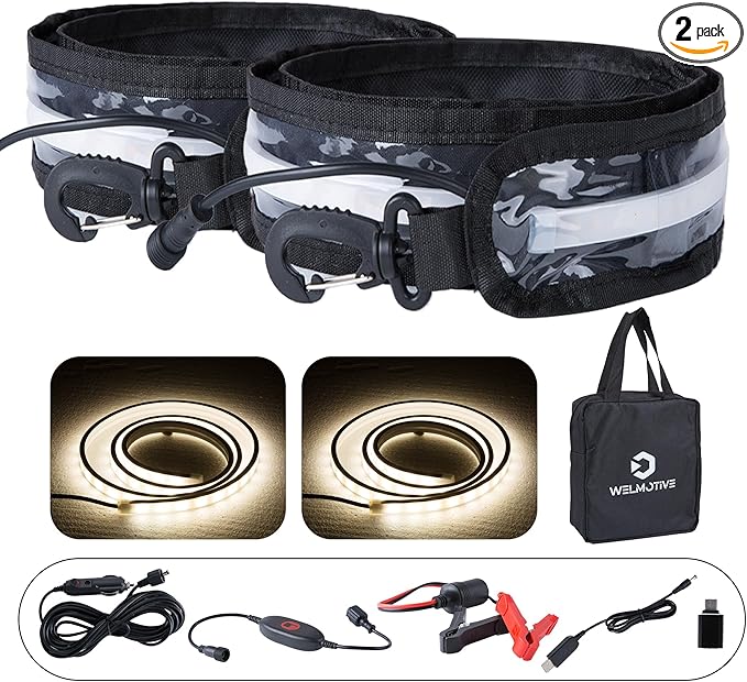 12V 4ft Led Light Strip Dimmable Camping Awning Light with 140 SMD 2835 LED Chips Cabinet Lights, Rv Accessories Waterproof IP67 Multi-Functional Use for Car Tent, Camper Motorhome