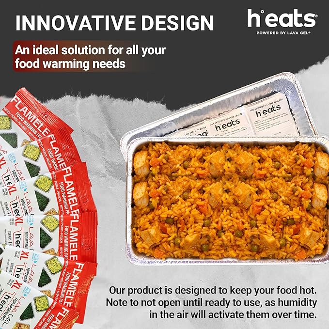 Flameless Food Warming Pads (6 Pack) - Food Warmers for Parties Buffet Disposable - Party Buffet Servers and Warmers for Full Size Pans - Heating Pads for Chafing Dish- Must-Have Catering Supplies