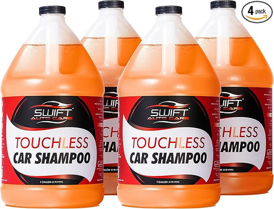 Swift Touchless Car Wash Shampoo (4 Gallon) - No Brushing Required, High Foaming Car Soap, Heavy Duty, Auto Detergent for Foam Cannon, Works on Cars, Trucks, RVs, Motorcycles, Upholstery & More!